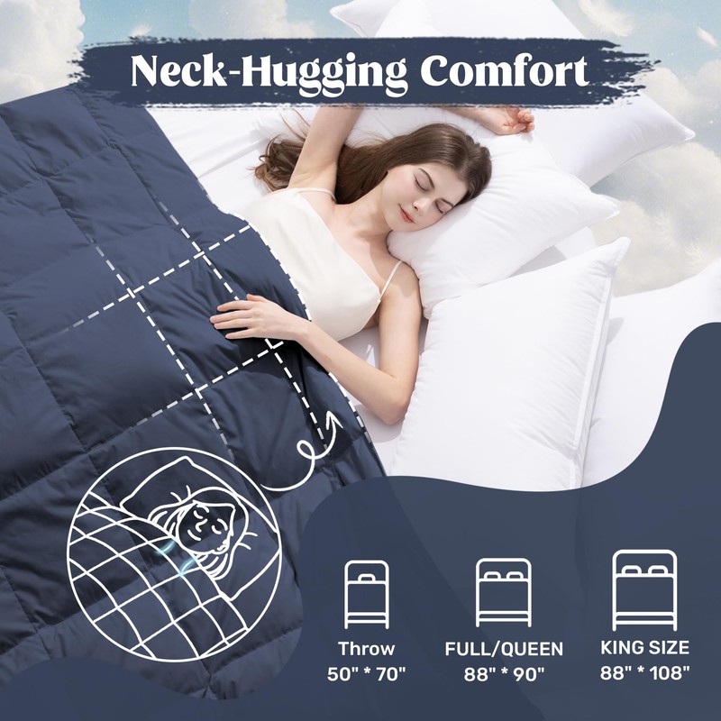 puredown® King Size Blanket for Bed, Ultra Soft Lightweight Down