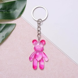 Pocket Bear Hug Keychain, Anxiety Relief Gift for Her Him, Mental Health Positivity Gift for Anxious Friend, Comforting Gifts for Son Daughter Back to School, Galaxy Pink