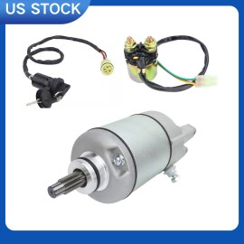 SOARIDER Starter For Honda Foreman Rubicon TRX500FA 2001-2014 & Relay & Ignition Switch