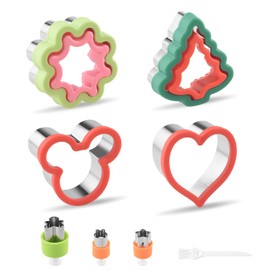 Mouse Cookie Cutter Heart Cookie Cutter Christmas tree Sandwich Cutter and Sealer, Flower Fruit and Vegetable Cutters for Kids Lunch