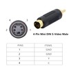 GELRHONR S-Video 4 Pin Mini DIN to RCA Adapter Gold