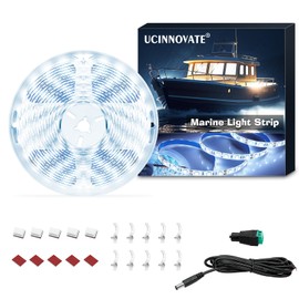 UCINNOVATE LED Boat Light, 16.4FT Marine Waterproof LED Strips, Boat Interior Light, Accent Light, Courtesy Interior Lights, Fishing Night for Pontoon Bass Fishing Yacht Kayak (12V, white)