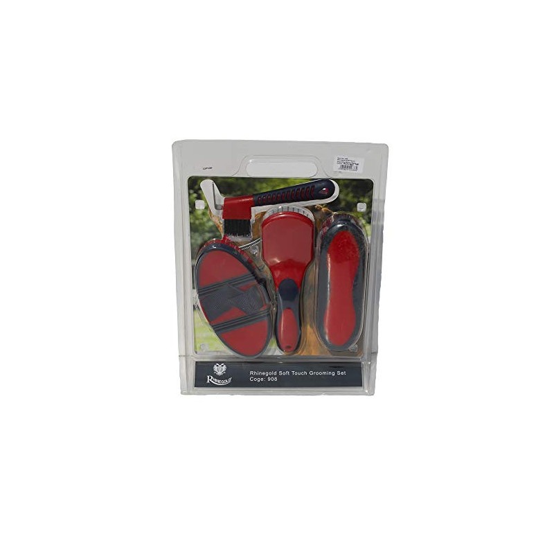 Rhinegold Soft Touch Grooming Blister Pack - Red/Navy