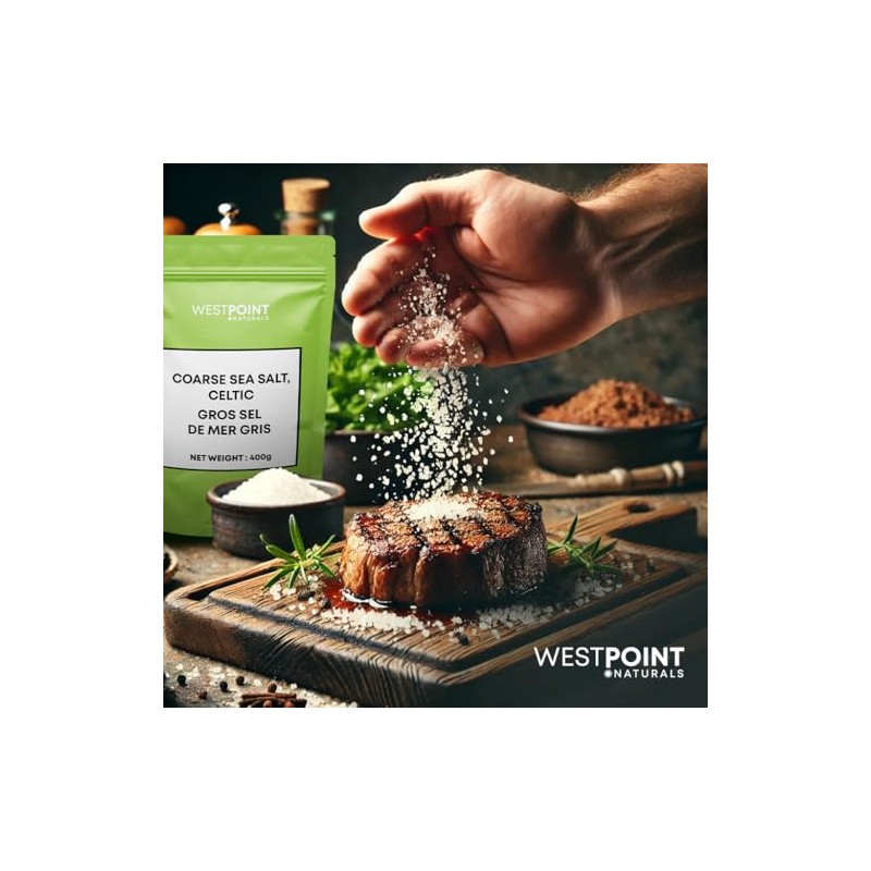Westpoint Naturals, Hand Harvested Unrefined Grey Celtic Sea Salt, Coarse,