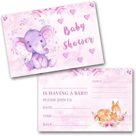 Baby Shower Invitations (WRITE ON) Pack invites & Envelopes (Pink Pack of 25)