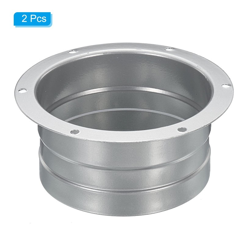 PATIKIL 4 Inch Duct Connector Flange, 2 Pack Metal Straight
