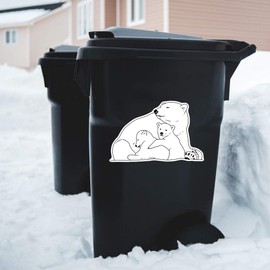 Extra Large 460mm 'Polar Bear Mother & Cubs' Permanent Sticker Decal for Cars/Windows/Bins/Walls (DW00113215)