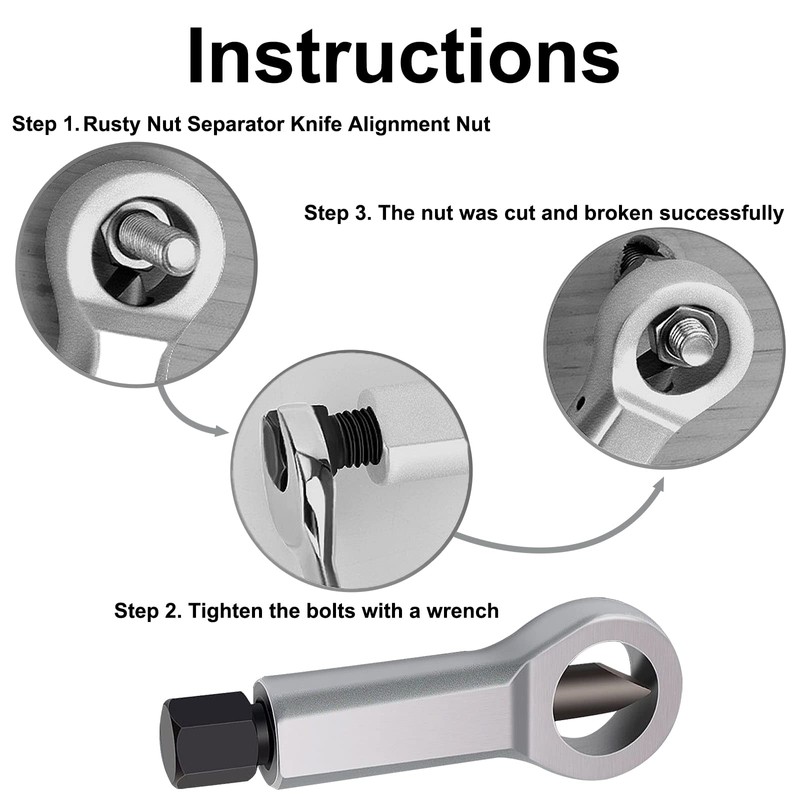 Nut Splitter Cracker, Metal Rusty Nut Separator, Heavy Duty Nut