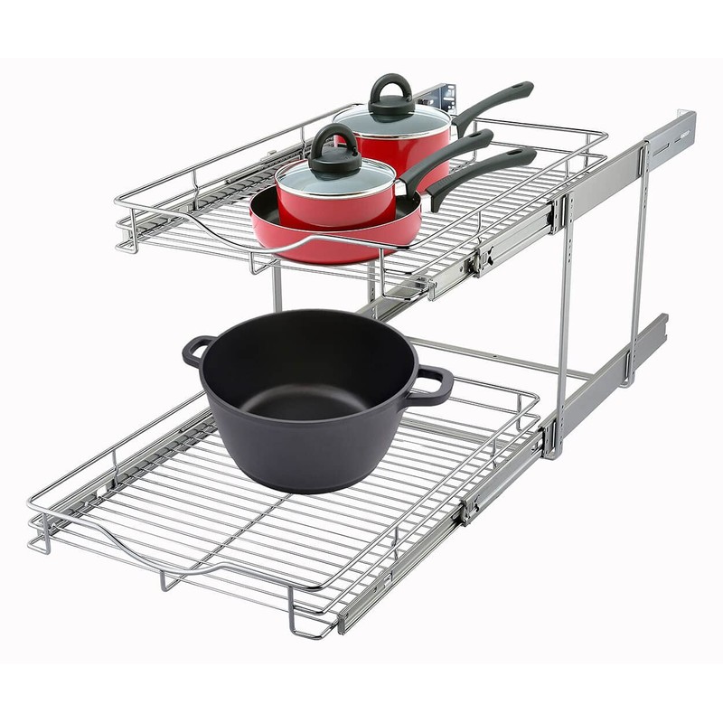 DINDON 2 Tier Pull Out Cabinet Organizer (11" W x