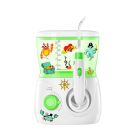 ToiletTree Products Children's Countertop Water Flosser - Dental Oral Irrigator for Kids - BPA-Free Dental Water Flosser with 600mL Capacity and Adjustable Water Pressure - Green