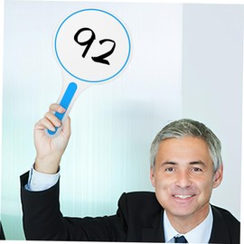 jojofuny 3sets Handheld Dry Erase Scoreboards Blank Writable Paddles for Auctions Voting Mini White Boards Red Blue Easy to Clean Water Resistant 2pcs*3