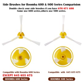 Amyehouse Replacement Parts Bristle & Flexible Brushes & Filters & Side Brush & Cleaning Tools Compatible with iRobot Roomba 600 Series 550 560 614 620 630 650 660 680 690 692 Vacuum Accessories