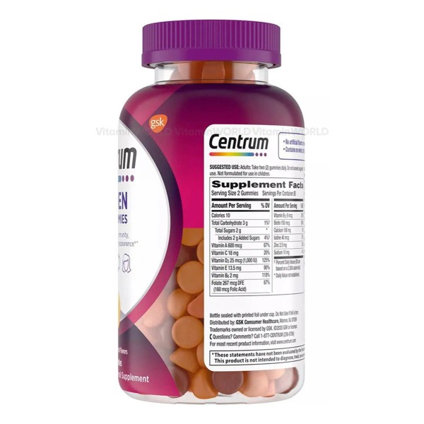 Centrum MultiGummies Multivitamínico/Multimineral para Mujeres con Vitamina D3, Vitaminas B