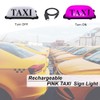 FUNGNLY PINK TAXI Sign Light for Car,USB Rechargeable Battery Taxi