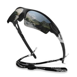 yoofun Sunglasses Mens, Polarised Safety Glasses for Men Women Youth Baseball TAC Glasses UV400 Protection, Grey