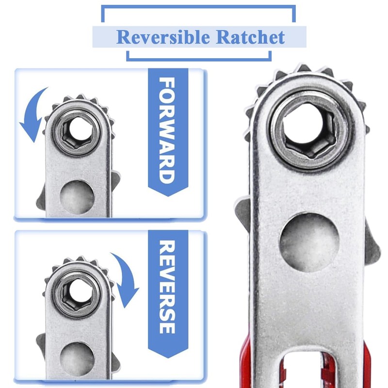 Wolfride 2Pcs Mini Ratchet Wrench Set, 1/4" Hex Bit Drive