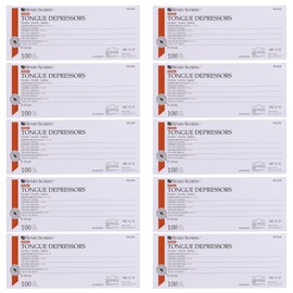 Henry Schein Sterile Tongue Depressor, 6-Inch Adult Size - Disposable, Splinter- Free Wood - Versatile for Medical, Arts, and Crafts- 10 Box/CA (100/Box) - Total 1000 Counts