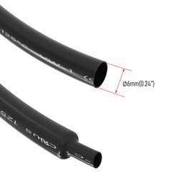 FOCMKEAS 40 PCS Heat Shrink Tubing 6mm(0.24 in) Dia 40mm(1.57 in) Long 2:1 Ratio Wire Connectors Kit Wrap Tube Can Be Used for Batch Shrinkage Treatment Waterproof Polyolefin Black