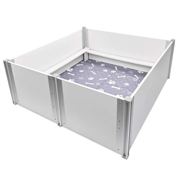 Whelping Box for Dogs Birthing Aluminum Alloy and Wood Panel