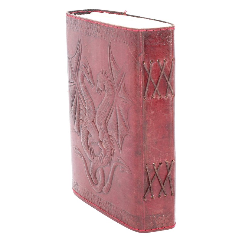 Nemesis Now Double Dragon Leather Journal With Lock 20cm Brown