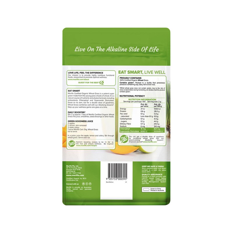Morlife Organic Wheat Grass 200g