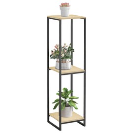 JEPRECO 46" Tall Plant Stand Indoor, 3-Tier Modern Plant Shelf, Corner Flower Pot Holder Organizer for Living Room Balcony Patio Garden (Light Oak)
