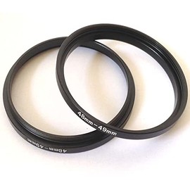 2x Metal 48-49mm Step Up Rings D-SLR Video Camera Lens Connect-ion Size 48mm To 49mm Filter Aperture Connector Adapter Screws Focus Digital Photo Picture View Fix-Ing Photograph Parts Accessories