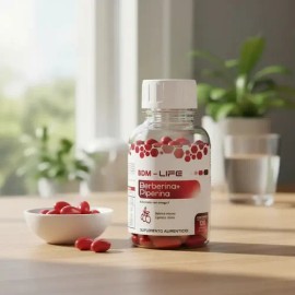 BDM - LIFE Berberina + Piperina con Omega 9, Suplemento Alimenticio, 120 Cápsulas, Bienestar Metabólico y Energía