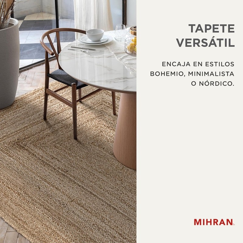 Mihran Alfombra para Recamara de Yute - Lia Corner Natural