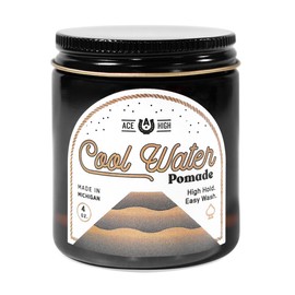 ace high Cool Water Gel Pomade, High Hold, Medium Finish, Natural Shine, Water Based, Hand Crafted, 4oz
