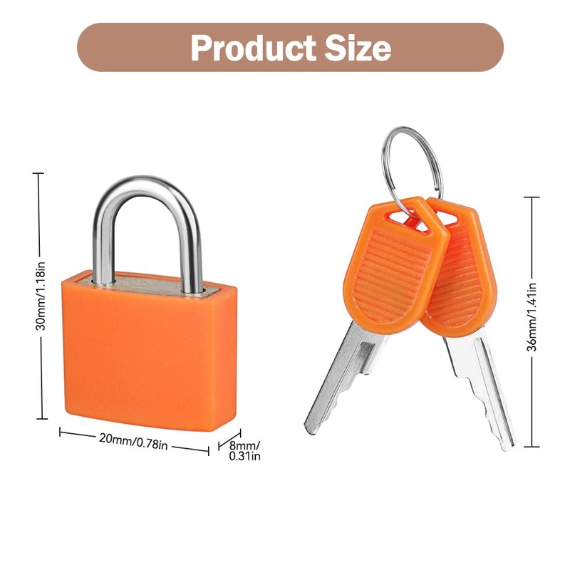 4 Pcs Suitcase Locks with Keys, Small Padlocks Luggage Locks
