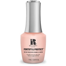 Red Carpet Manicure Fortify & Protect Pink Crème Gel Polish for Strong, Healthy Nails - Infused with Vitamin A & Biotin - (Timeless Beauty) Led Nail Gel Color, 0.3 Fl Oz