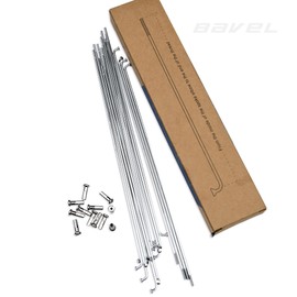 BaveL 36 radios de acero para bicicleta de montaña MTB 221mm-233mm con pezones (plata, 223)
