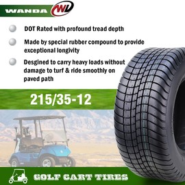 WANDA 215/35-12 Golf Cart ATV Tires 4 Ply 215/35x12 -Set 2-14013 …