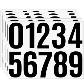 4 Inch Number Stickers, 0-9 Large Mailbox Self Adhesive Vinyl Waterproof Number Sticker 0-9 Vinyl Waterproof Stickers for Outside, Address on House, Big Mail BOX Number,Garbage Bins（Black ）
