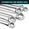 DNA MOTORING 6pcs Extra Long Ratcheting Wrench Set, CR-V Steel