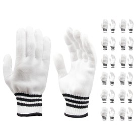 EBLAELEL Safety gloves white cotton bbq heat liners grilling work glove men cooking women knitted cotton Pack of 12…