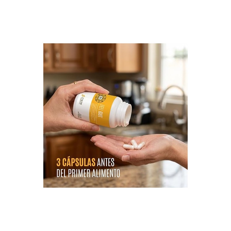 Feel Gut Suplemento Alimenticio para Bienestar Digestivo con Fibra Prebiótica,