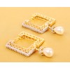 Touchstone Gold And White Tone Plated Simulated Diamond Faux Pearls