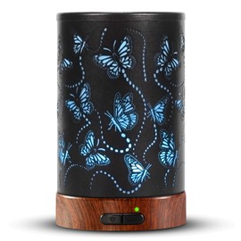 Essential Oil Diffuser - 150ML Metal Aromatherapy Diffuser for Essential Oils with 7 Colors Lights Gifts for Mom Waterless Auto Shut-Off & Ultrasonic Cool Mist Diffuser, Ambience for Home