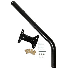 Antennas Direct ClearStream Universal Mast, 40-inch w/Hardware & Pivoting Base – All-Weather Powder-Coated Steel Pole & Base, Easy Install (Black)