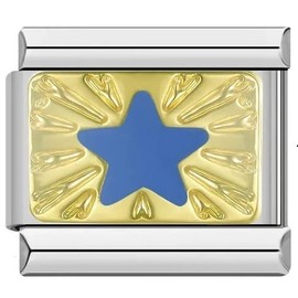 M&S Luck Lucky Evil Spiritual Eye Hamsa Hand Fatima Protection 9mm Italian Link Charm Compatible With Nomination Bracelet (Star)