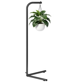 Zononoca Hanging Plant Stand Indoor, Corner Plant Stands for Indoor Plants, Black Metal Hanging Plant Holder, Standing Plant Hanger for Living Room, Balcony, Garden, Bathroom (61 in)