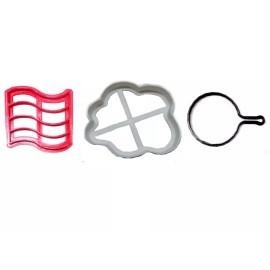 AJT BACON AND EGGS CLASSIC BREAKFAST FOOD SKILLET SET OF 3 COOKIE CUTTERS USA PR1430