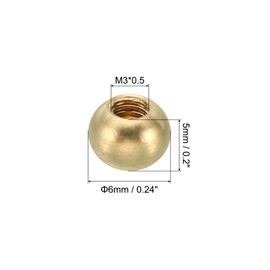 PATIKIL M3 x 0.5 Thread Cap Nuts Button 15 Pack Brass Ball Lamp Decoration Screw Caps Nut Cover Nut for Furniture Lighting or Crafts Project 6 mm