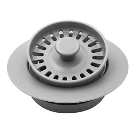 Garbage Disposal Strainer and Stopper with Decorative Disposal Flange in Gray, Matching Gray Granite Kitchen Sink and Faucet, Fit 3.5 Inch Standard Drain Hole