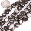 (8-12mm/Gray) - GEM-inside Pyrite Gemstone Loose Beads 8-12mm FreeForm Silver