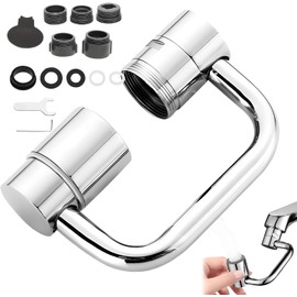 Aireador de Grifo Giratorio 1080°, Extensor de Grifo Giratorio,Extensor Universal para Grifo de Cocina y Baño,con Accesorios de Instalación, con 2 Modos de Salida de Agua