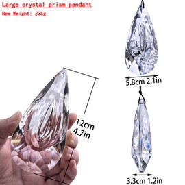 YU FENG Hanging Crystal Prism Suncatcher Ornament Faceted Clear Crystal Drop Rainbow Maker Pendant for Window Garden Decor