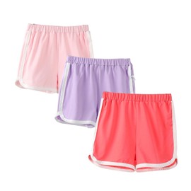 BLOMDES 3 Pack Girls Cotton Sports Shorts Athletic Shorts for Girls 9-10 Years